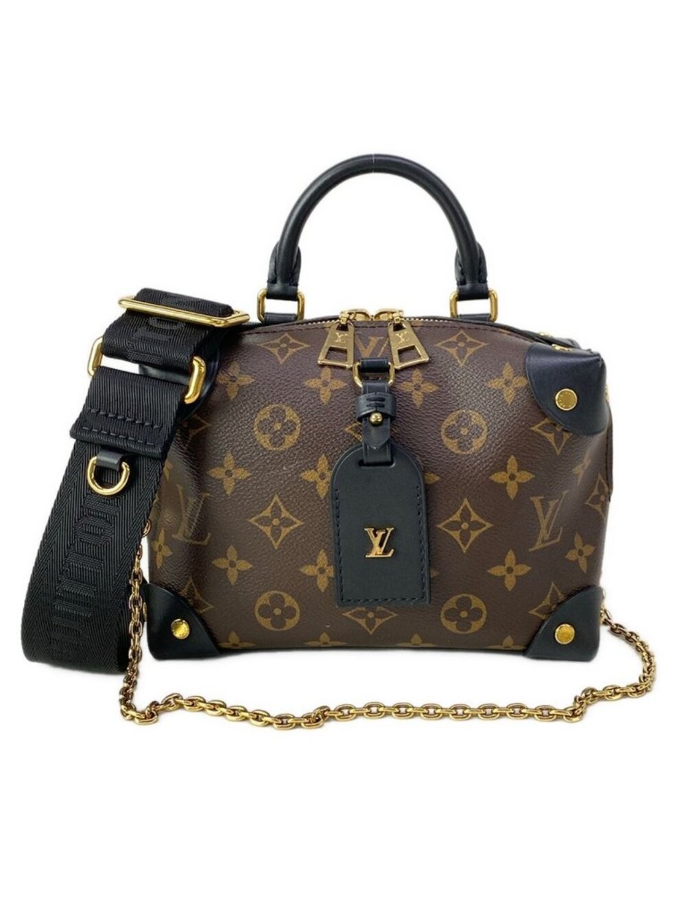 Louis Vuitton Shoulder Bag Monogram Petite Malle Souple Noir